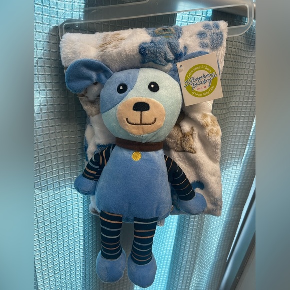 Blue Dog Plush with Matching Blanket - Picture 2 of 4